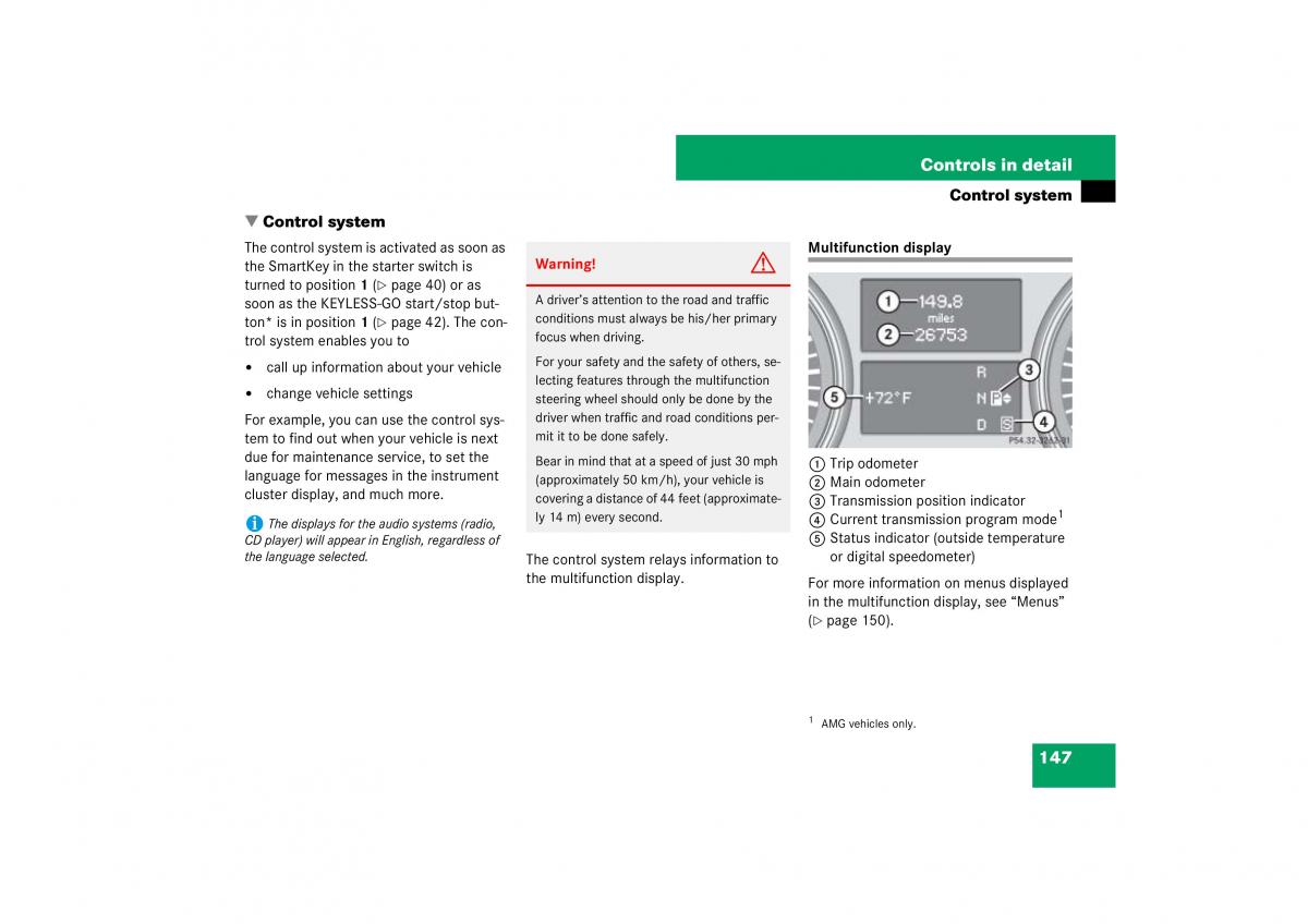 Mercedes Benz ML W164 owners manual / page 148