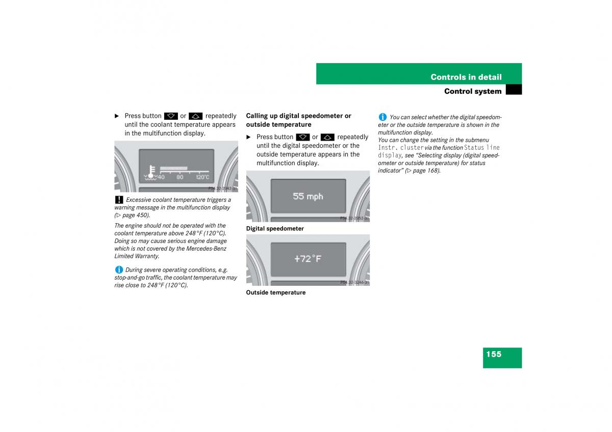 Mercedes Benz ML W164 owners manual / page 156