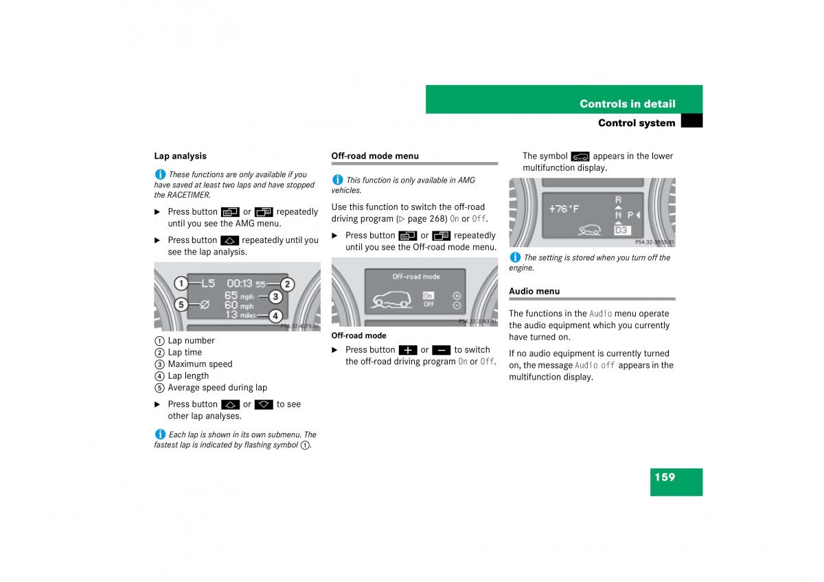 Mercedes Benz ML W164 owners manual / page 160