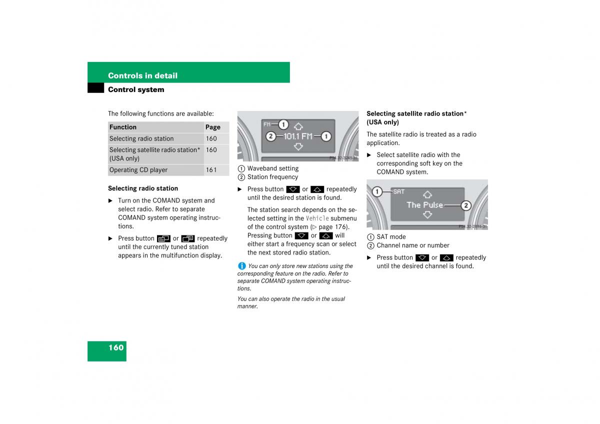 Mercedes Benz ML W164 owners manual / page 161