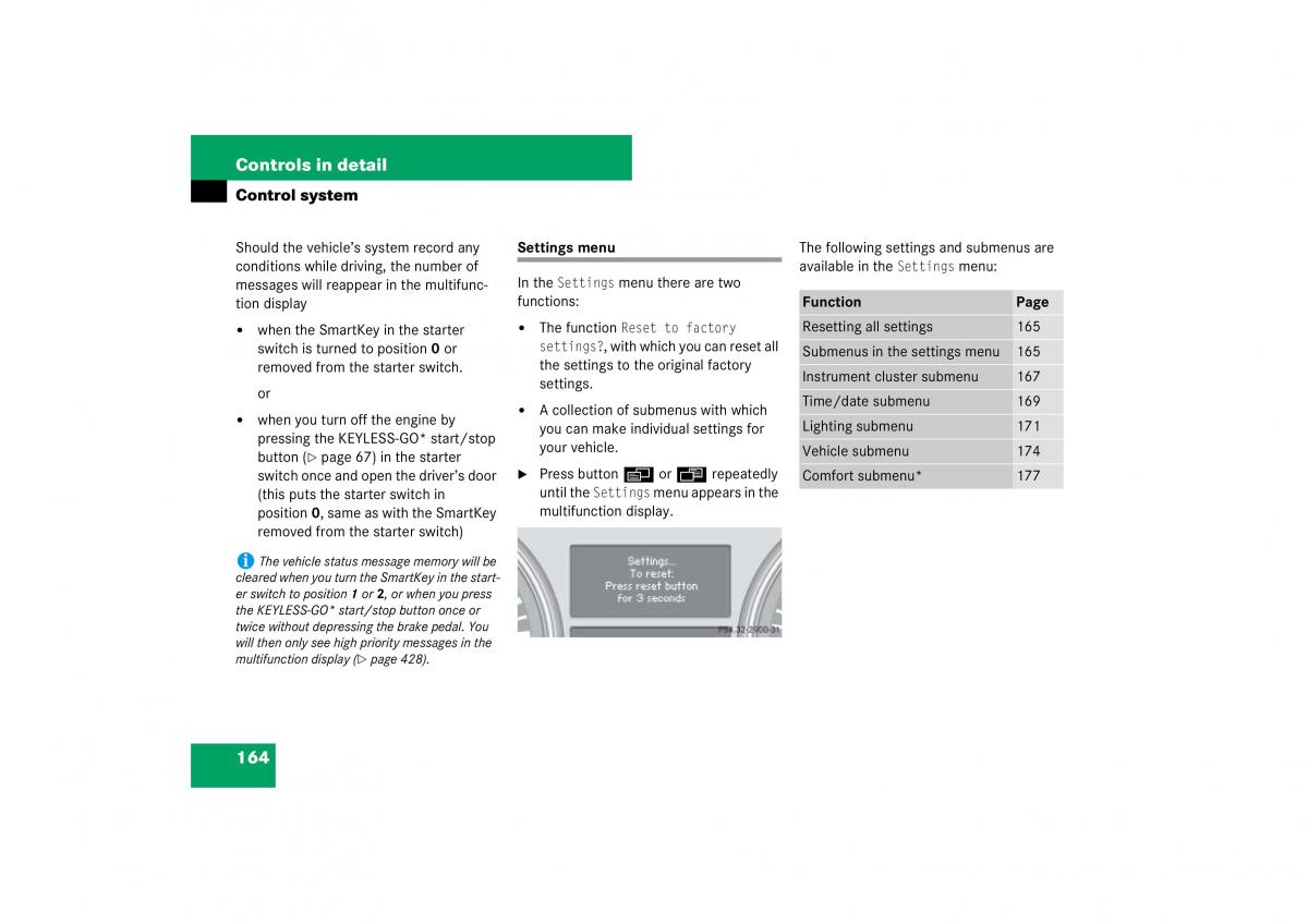 Mercedes Benz ML W164 owners manual / page 165