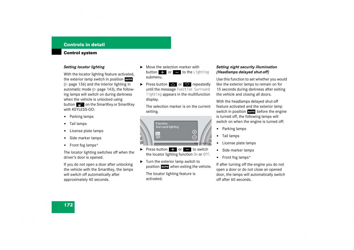 Mercedes Benz ML W164 owners manual / page 173