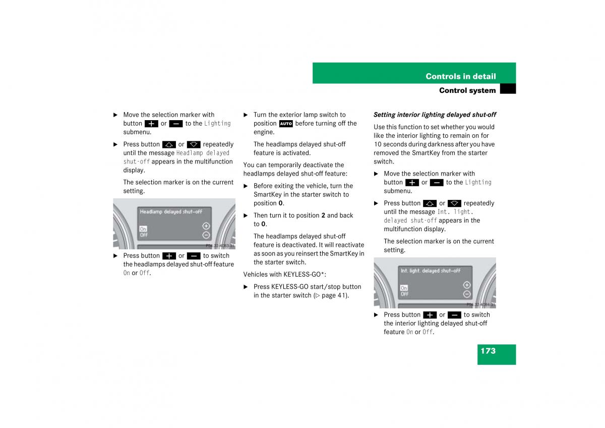 Mercedes Benz ML W164 owners manual / page 174