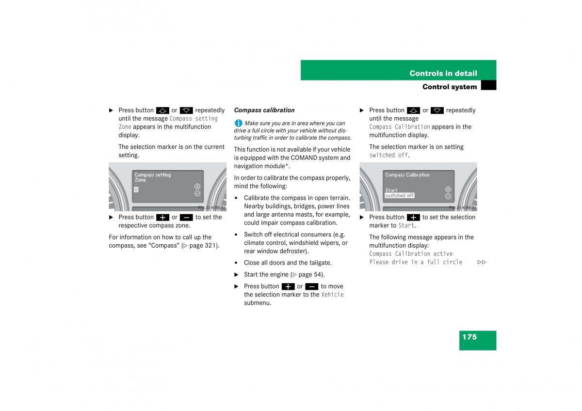 Mercedes Benz ML W164 owners manual / page 176