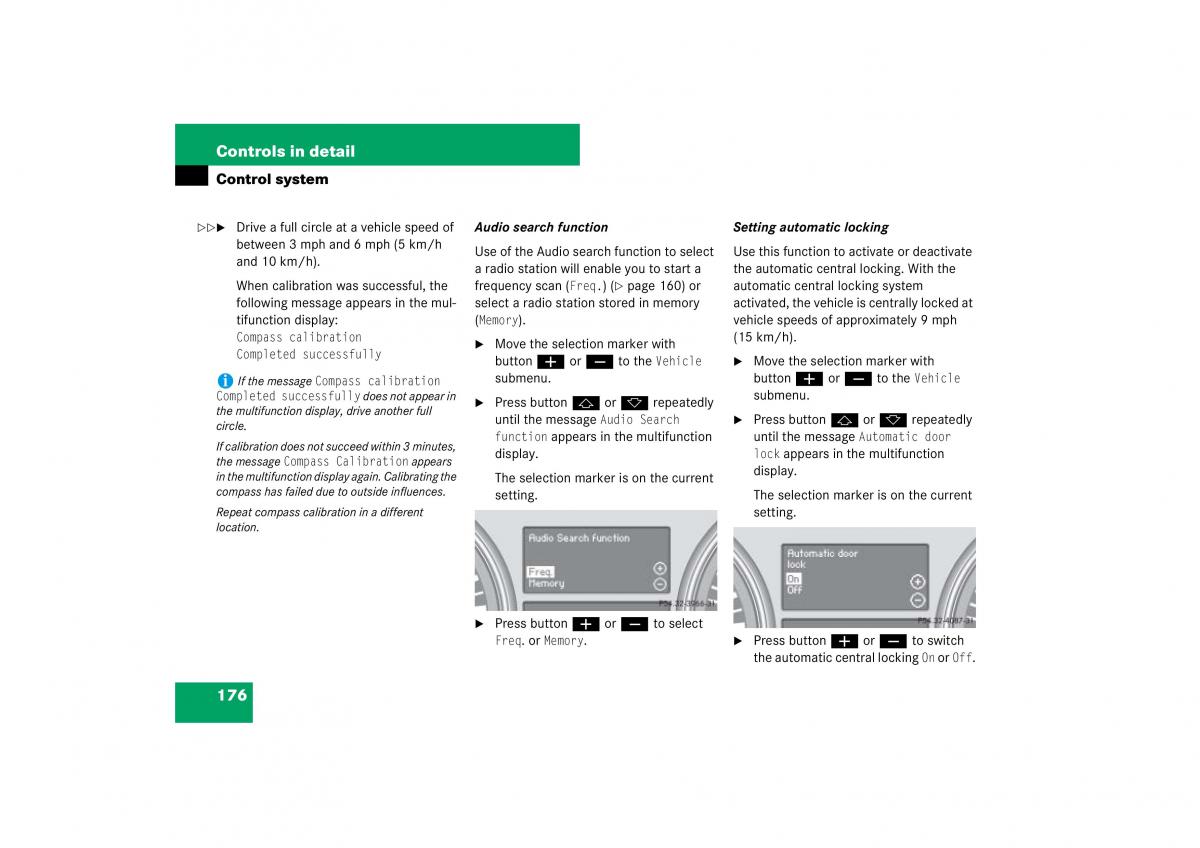 Mercedes Benz ML W164 owners manual / page 177