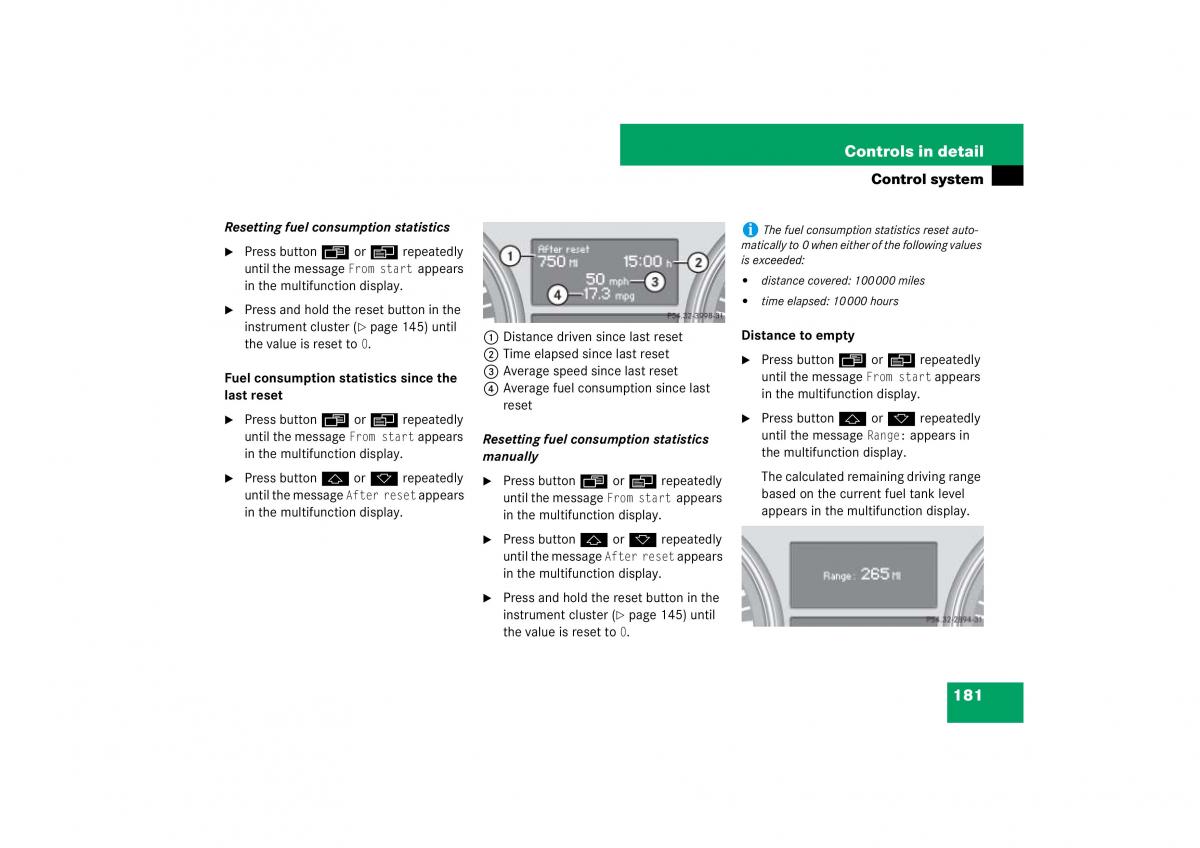 Mercedes Benz ML W164 owners manual / page 182