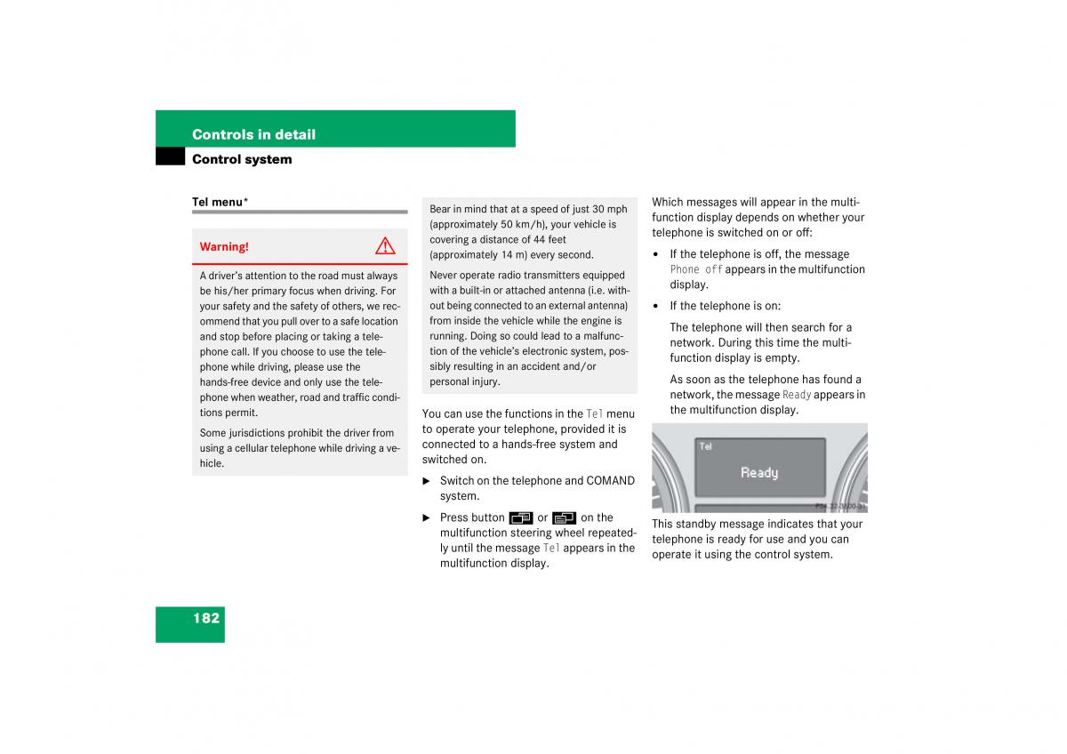 Mercedes Benz ML W164 owners manual / page 183