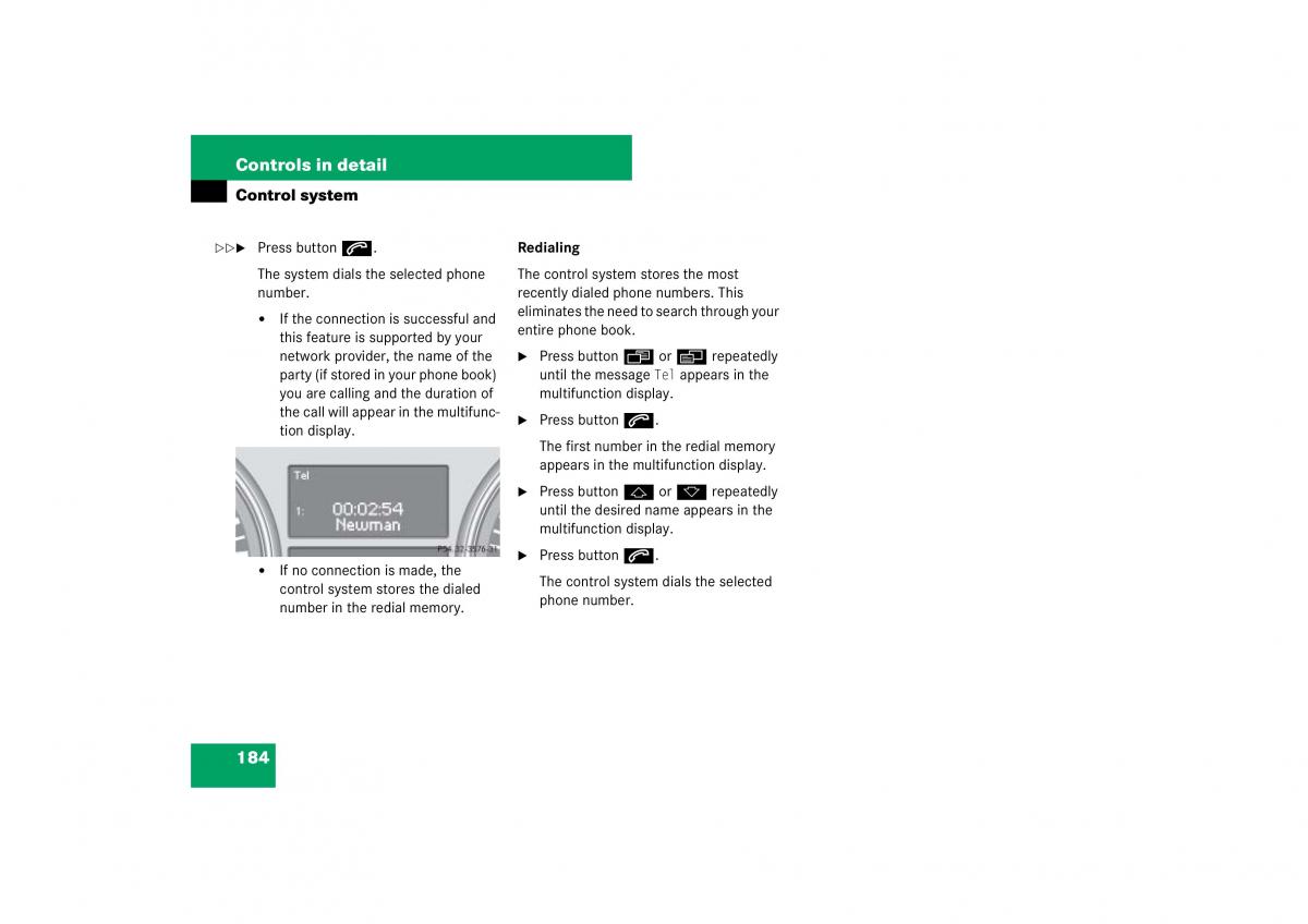 Mercedes Benz ML W164 owners manual / page 185