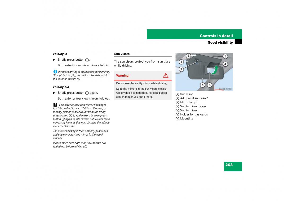 Mercedes Benz ML W164 owners manual / page 204