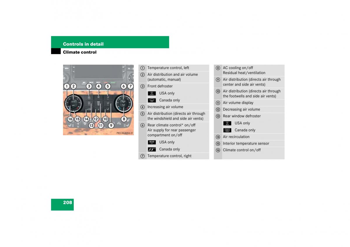 Mercedes Benz ML W164 owners manual / page 209