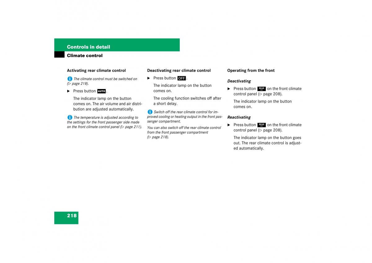 Mercedes Benz ML W164 owners manual / page 219