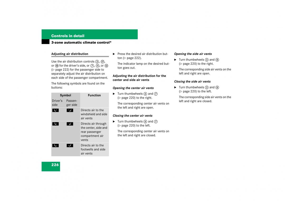 Mercedes Benz ML W164 owners manual / page 227