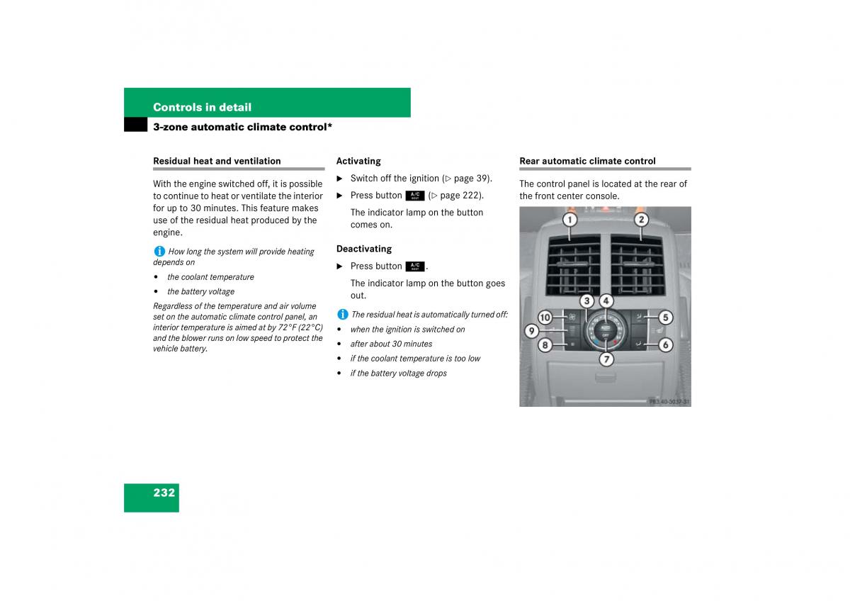 Mercedes Benz ML W164 owners manual / page 233