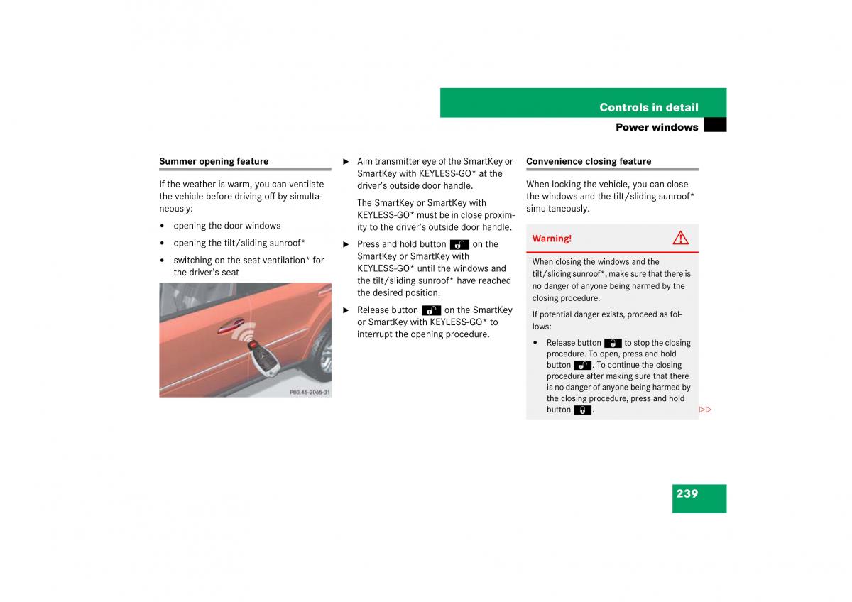 Mercedes Benz ML W164 owners manual / page 240