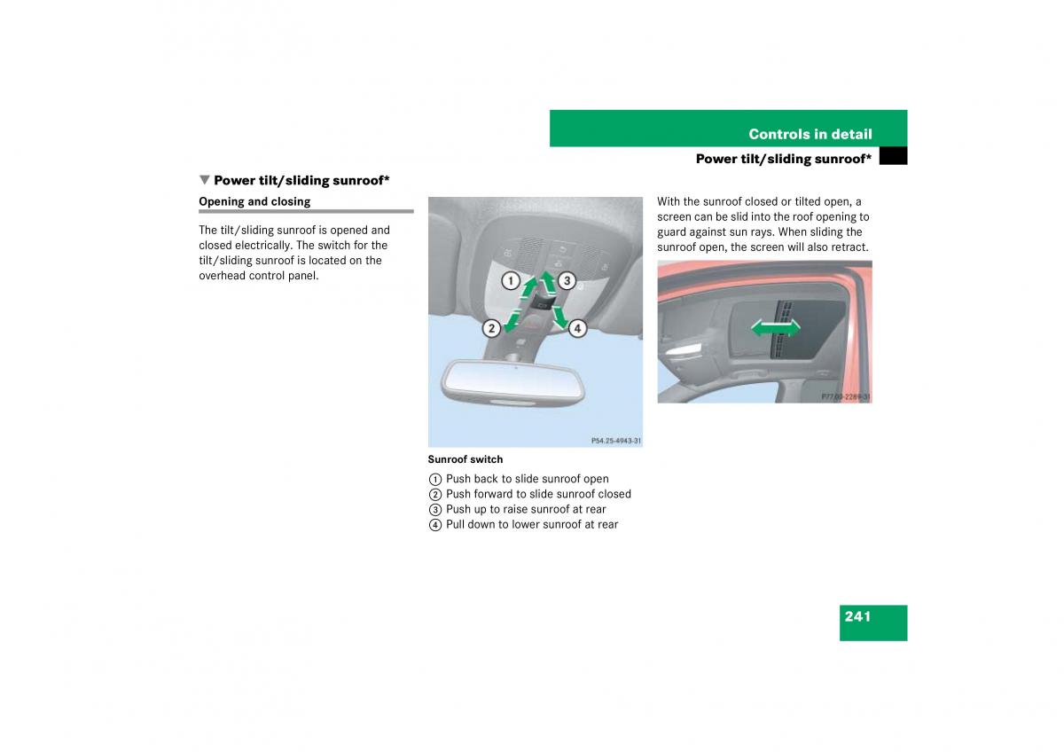 Mercedes Benz ML W164 owners manual / page 242