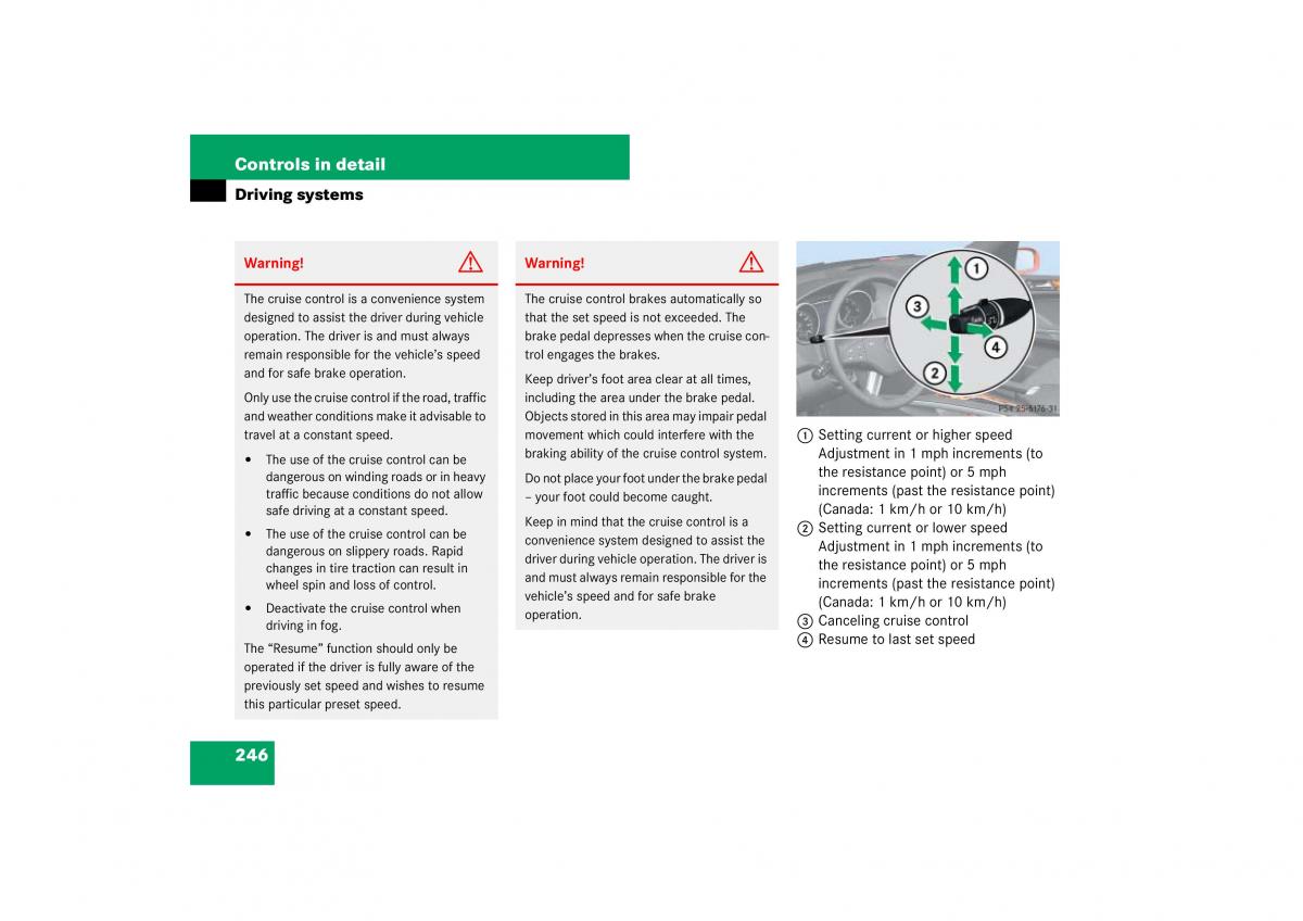 Mercedes Benz ML W164 owners manual / page 247