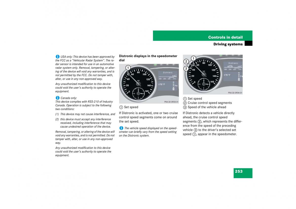 Mercedes Benz ML W164 owners manual / page 254