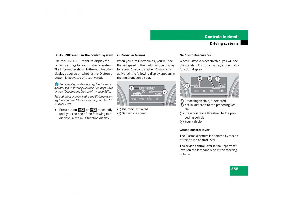 Mercedes Benz ML W164 owners manual / page 256