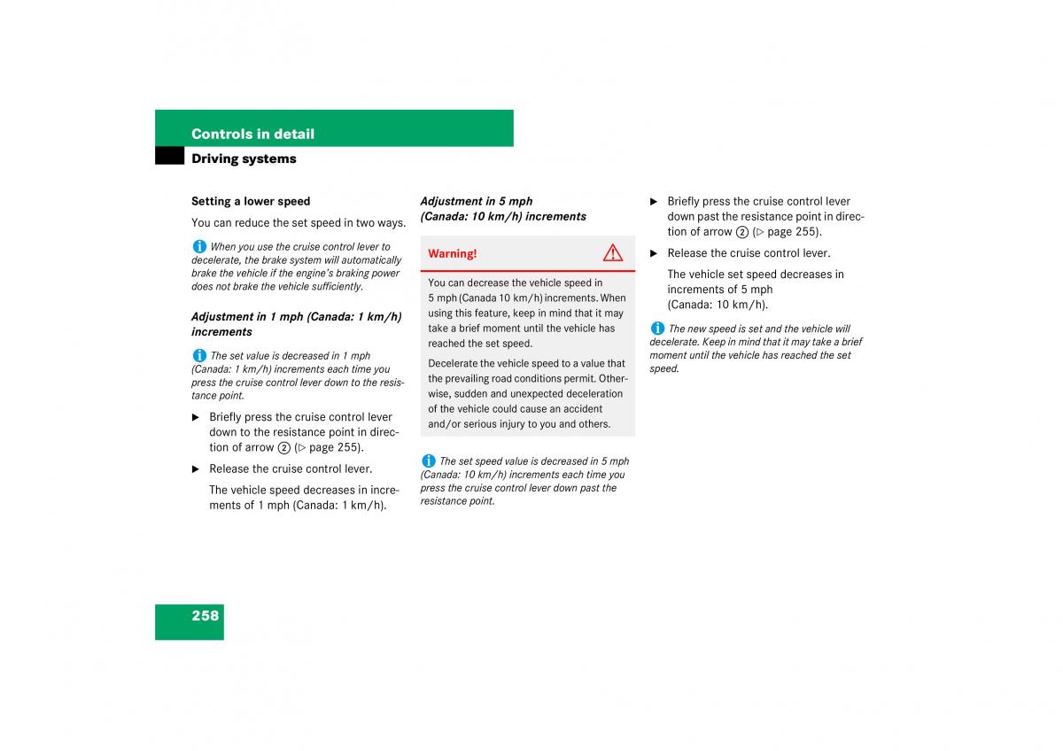 Mercedes Benz ML W164 owners manual / page 259