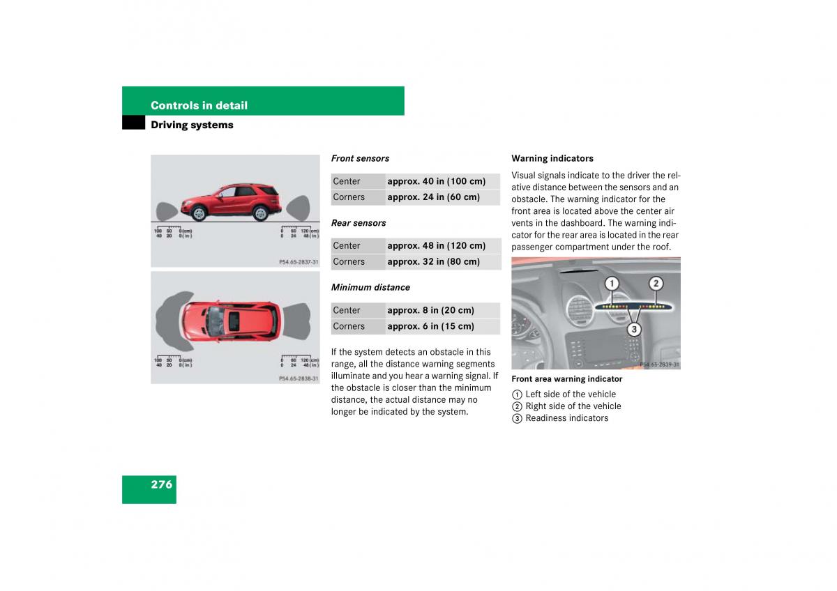 Mercedes Benz ML W164 owners manual / page 277