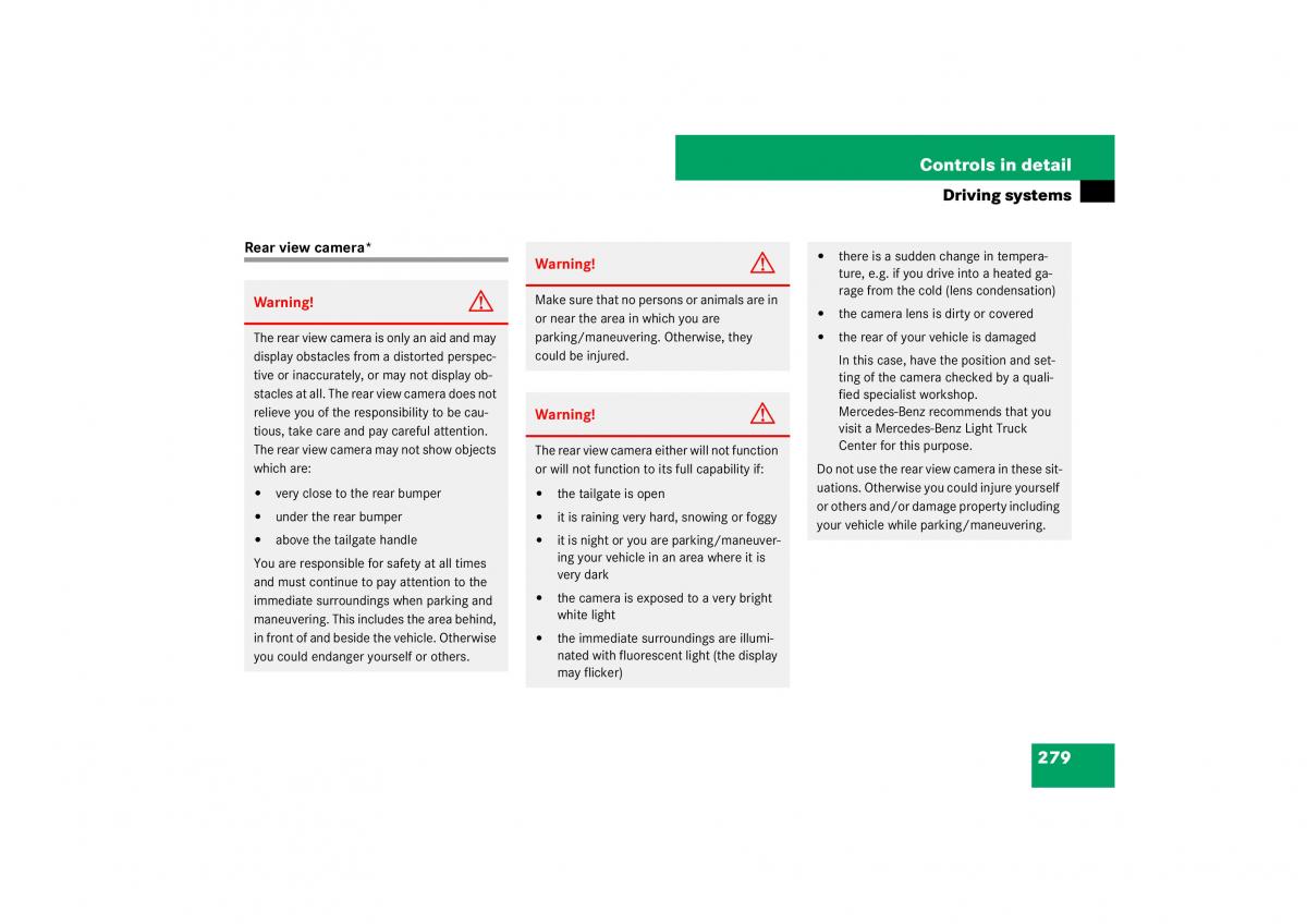 Mercedes Benz ML W164 owners manual / page 280