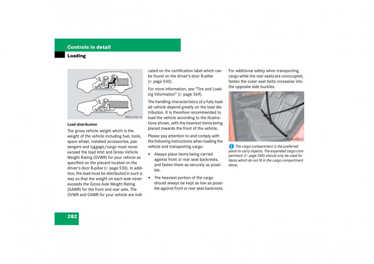 Mercedes Benz ML W164 owners manual / page 283