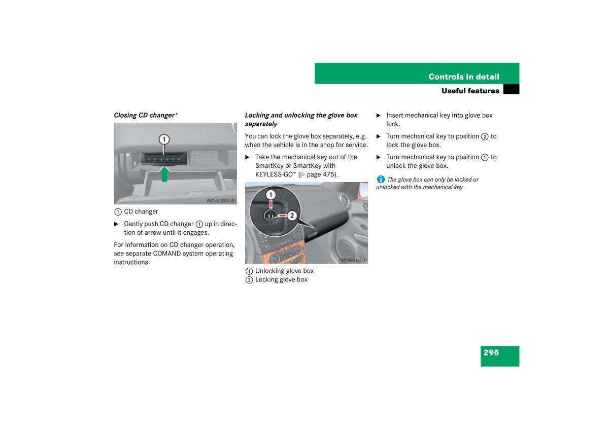 Mercedes Benz ML W164 owners manual / page 296