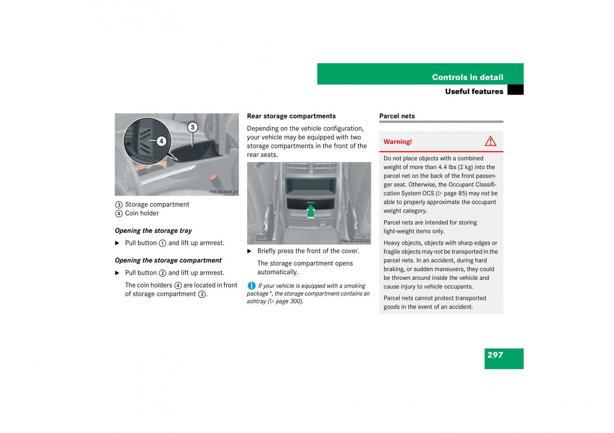 Mercedes Benz ML W164 owners manual / page 298