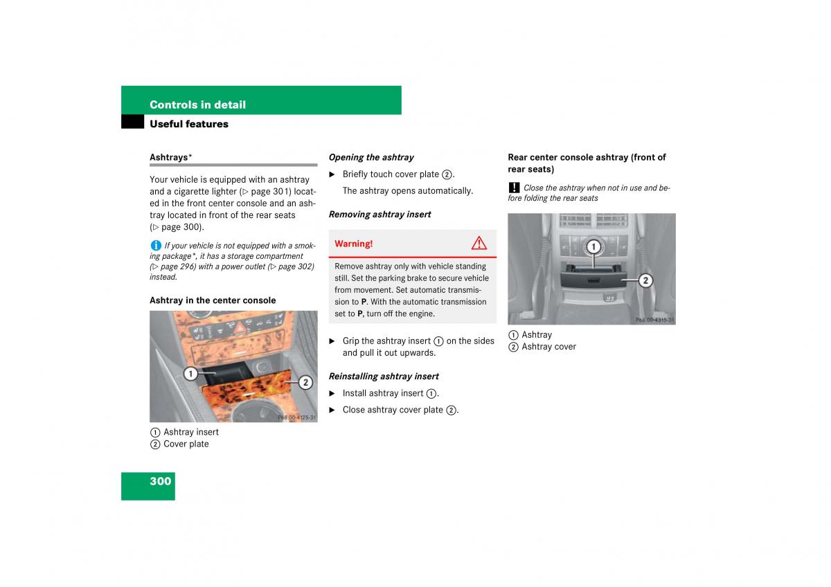 Mercedes Benz ML W164 owners manual / page 301