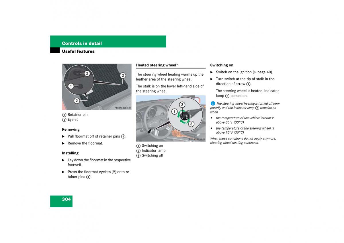 Mercedes Benz ML W164 owners manual / page 305