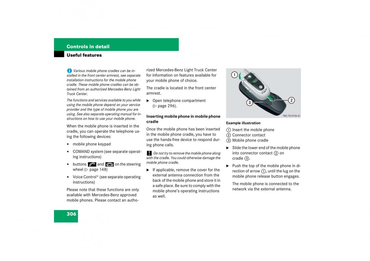 Mercedes Benz ML W164 owners manual / page 307