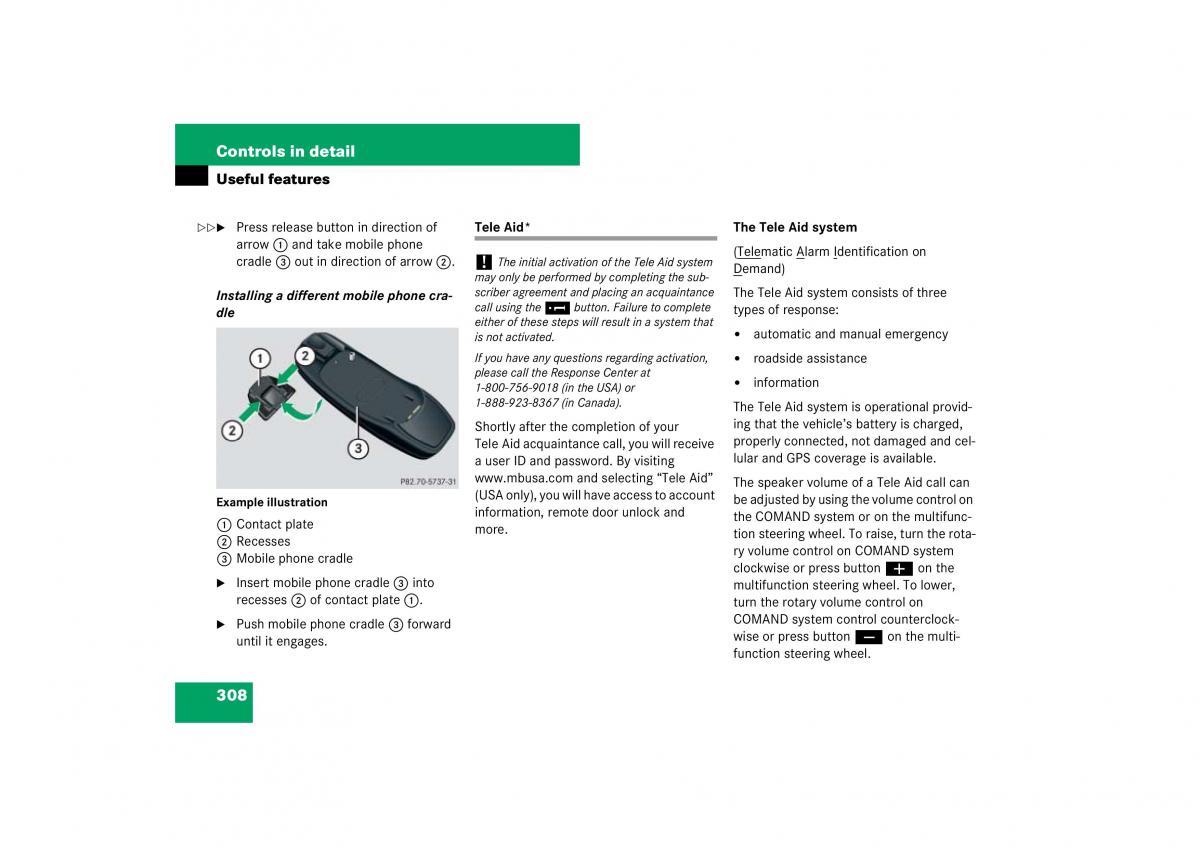 Mercedes Benz ML W164 owners manual / page 309