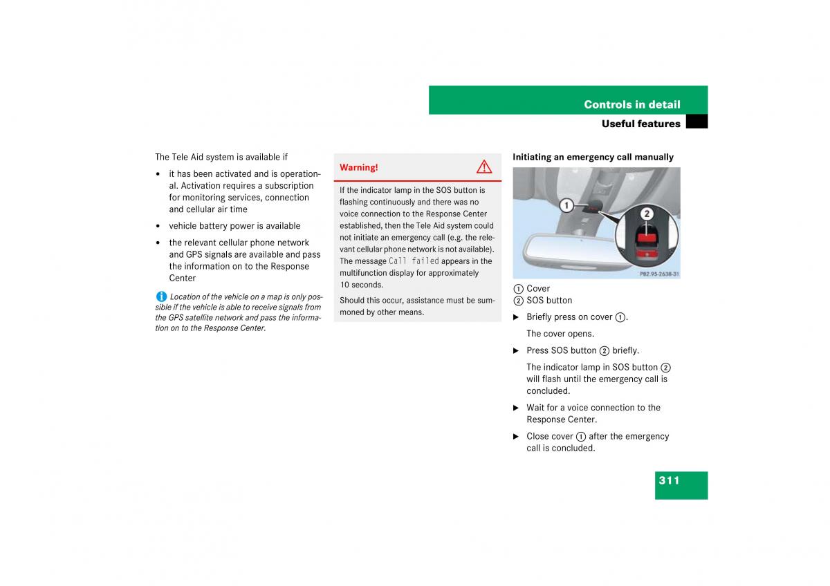 Mercedes Benz ML W164 owners manual / page 312