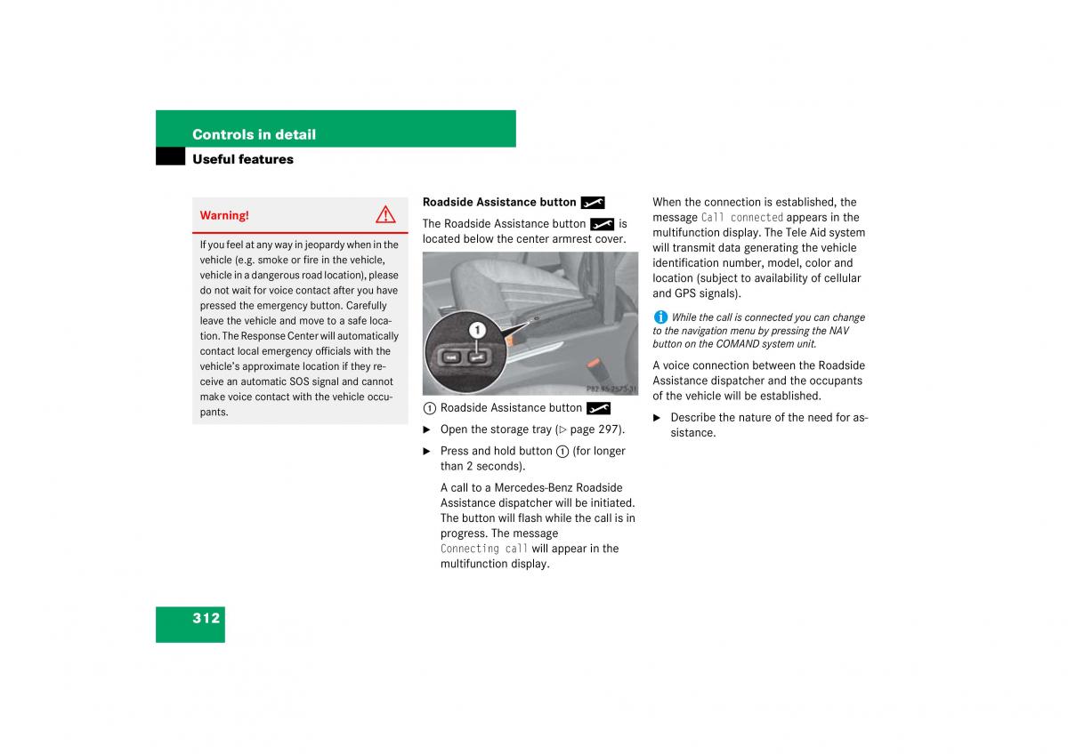 Mercedes Benz ML W164 owners manual / page 313