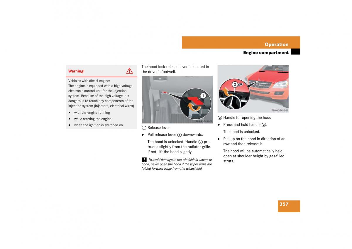 Mercedes Benz ML W164 owners manual / page 358