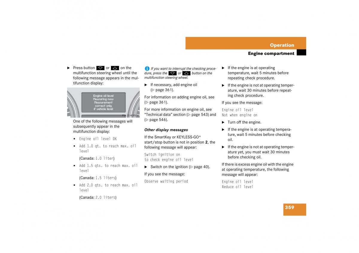 Mercedes Benz ML W164 owners manual / page 360