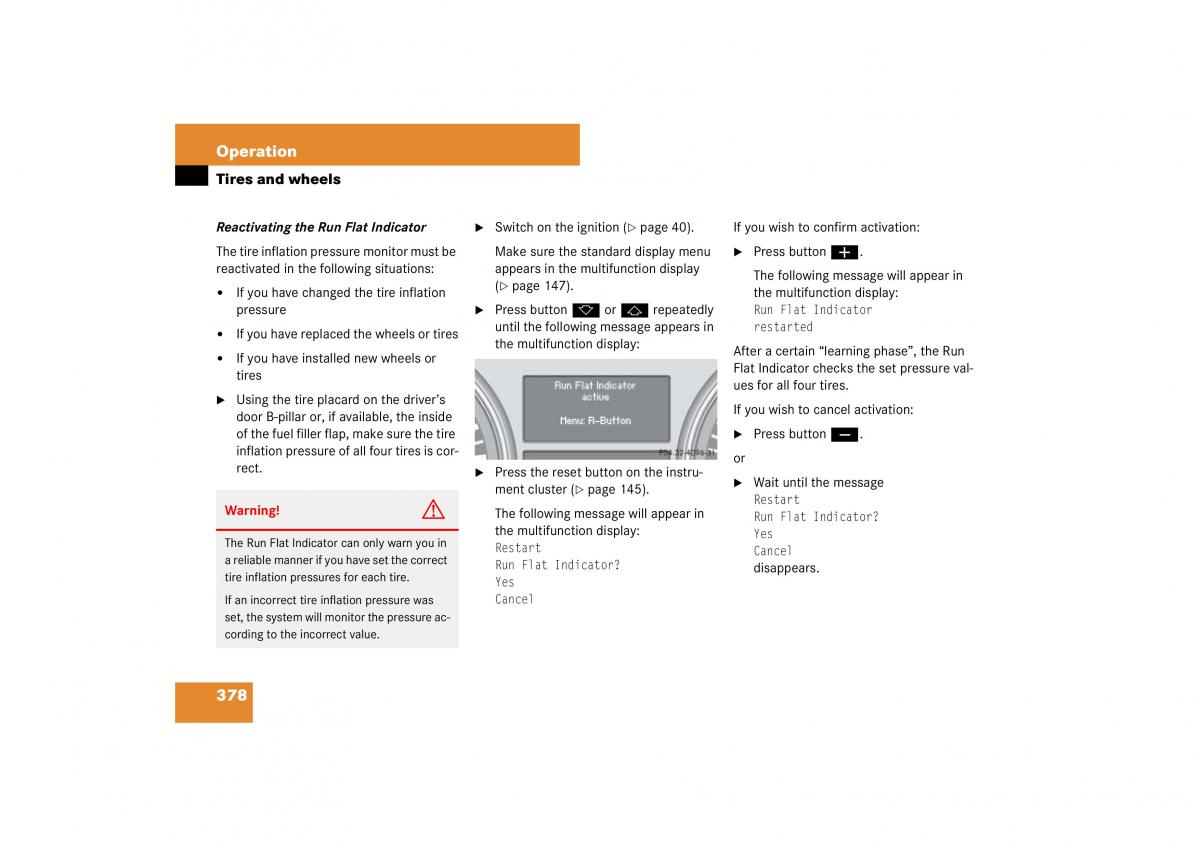 Mercedes Benz ML W164 owners manual / page 379