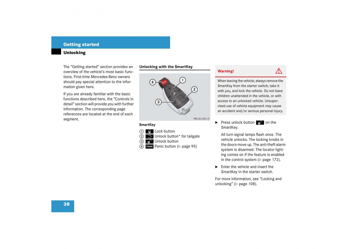 Mercedes Benz ML W164 owners manual / page 39