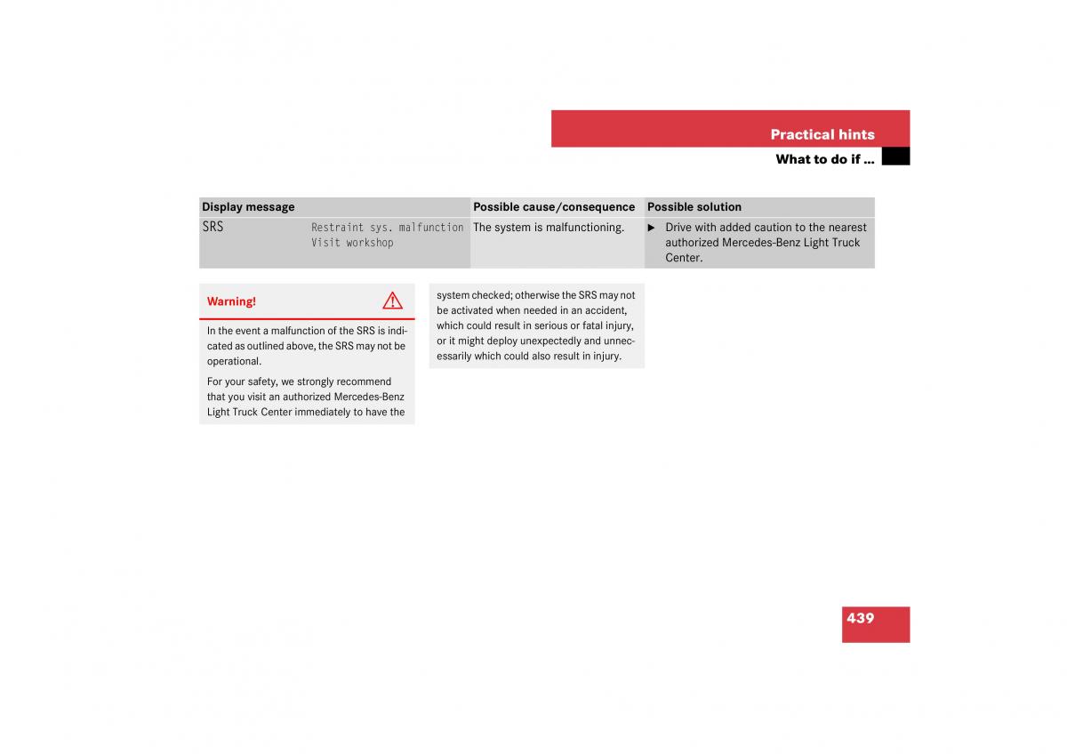 Mercedes Benz ML W164 owners manual / page 440