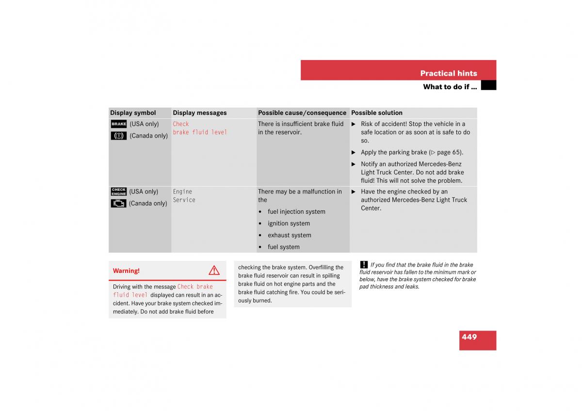 Mercedes Benz ML W164 owners manual / page 450