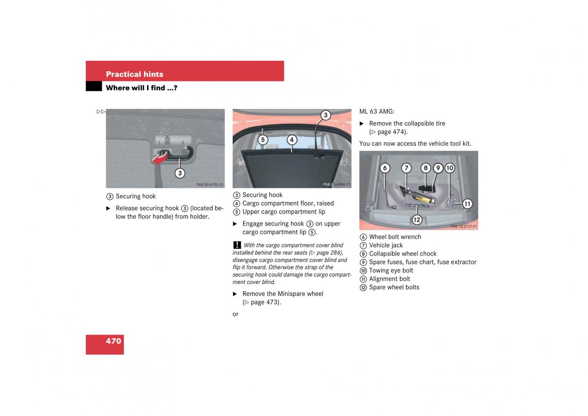 Mercedes Benz ML W164 owners manual / page 471