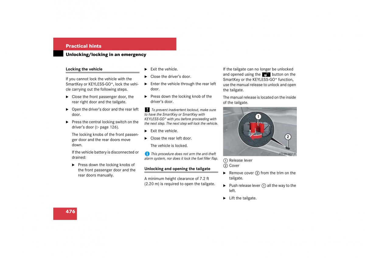 Mercedes Benz ML W164 owners manual / page 477