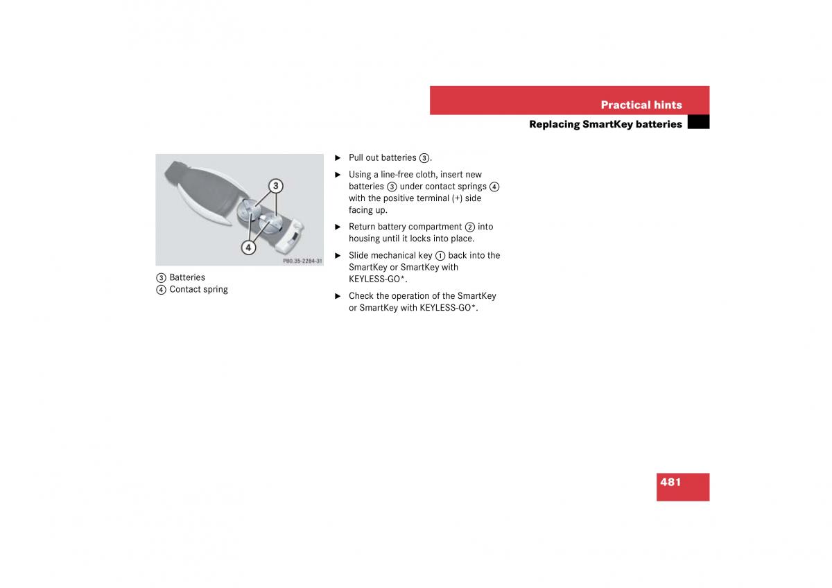 Mercedes Benz ML W164 owners manual / page 482