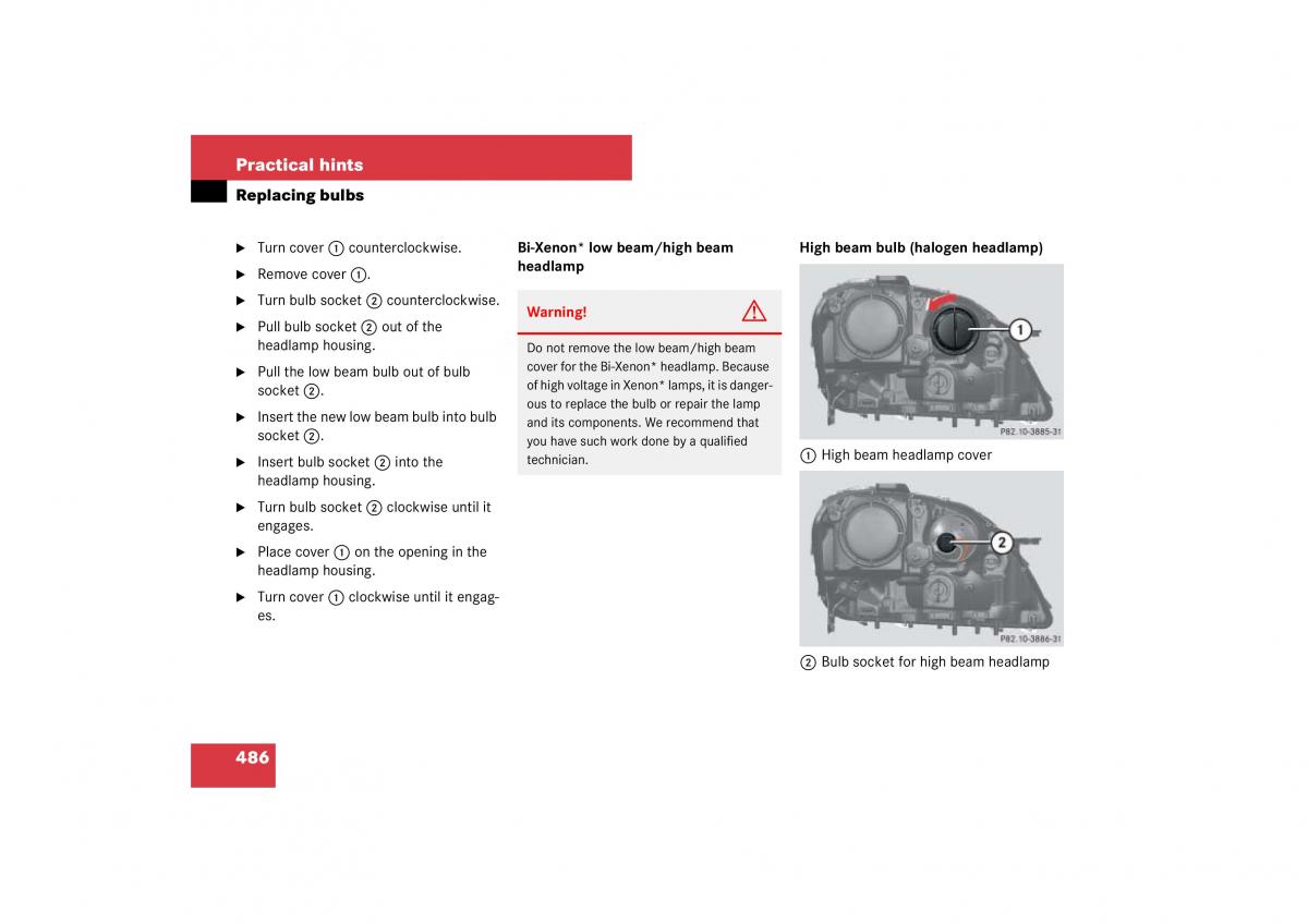 Mercedes Benz ML W164 owners manual / page 487