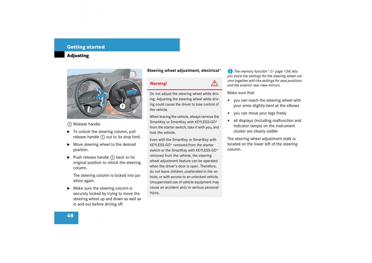 Mercedes Benz ML W164 owners manual / page 49