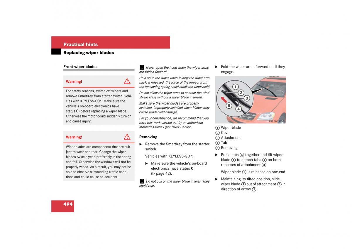 Mercedes Benz ML W164 owners manual / page 495