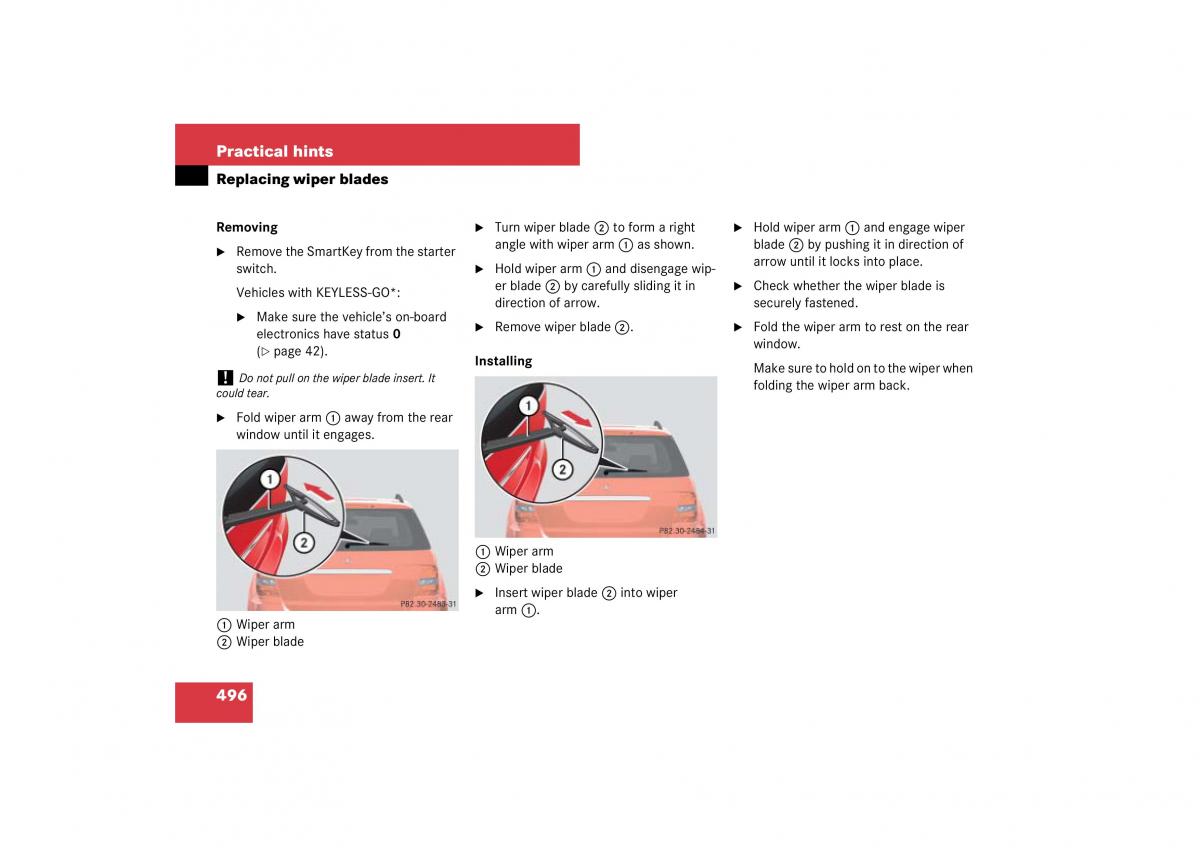 Mercedes Benz ML W164 owners manual / page 497