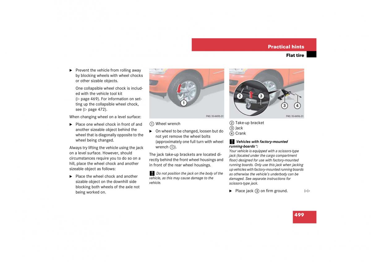 Mercedes Benz ML W164 owners manual / page 500