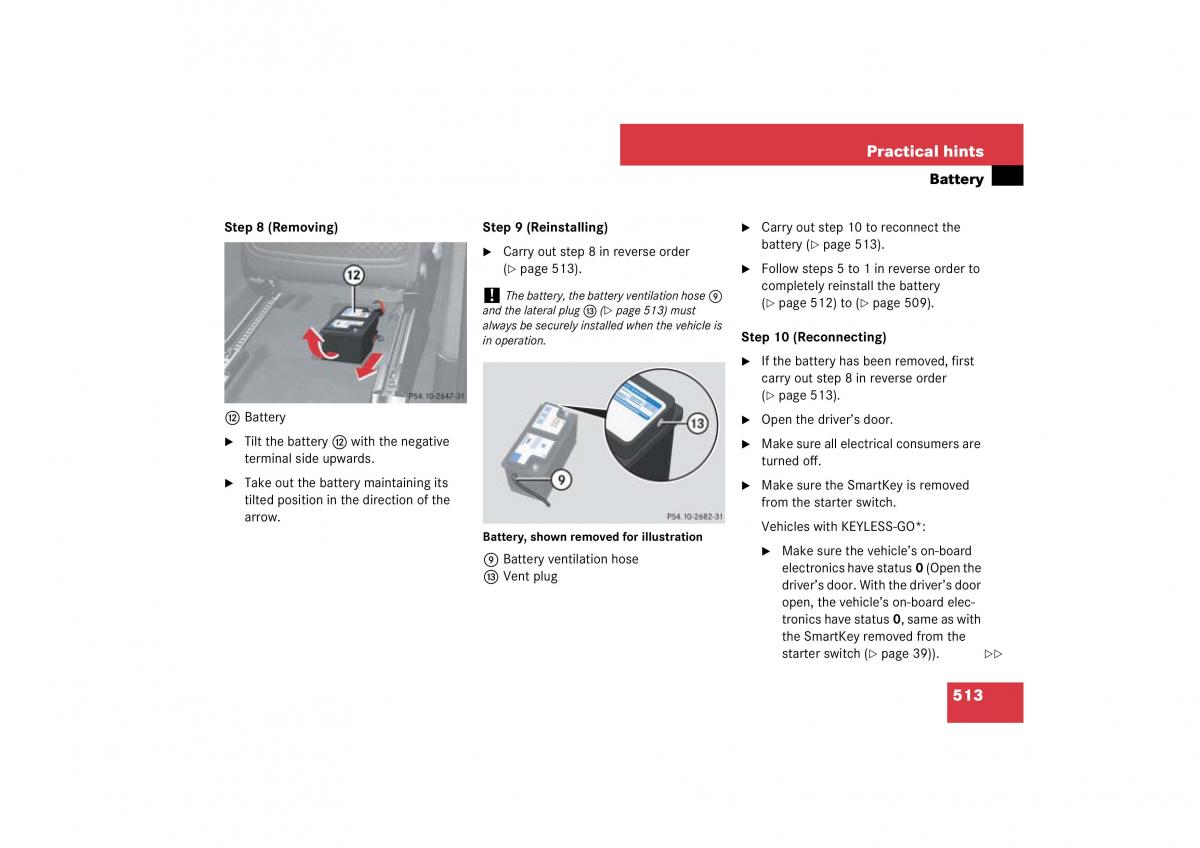 Mercedes Benz ML W164 owners manual / page 514