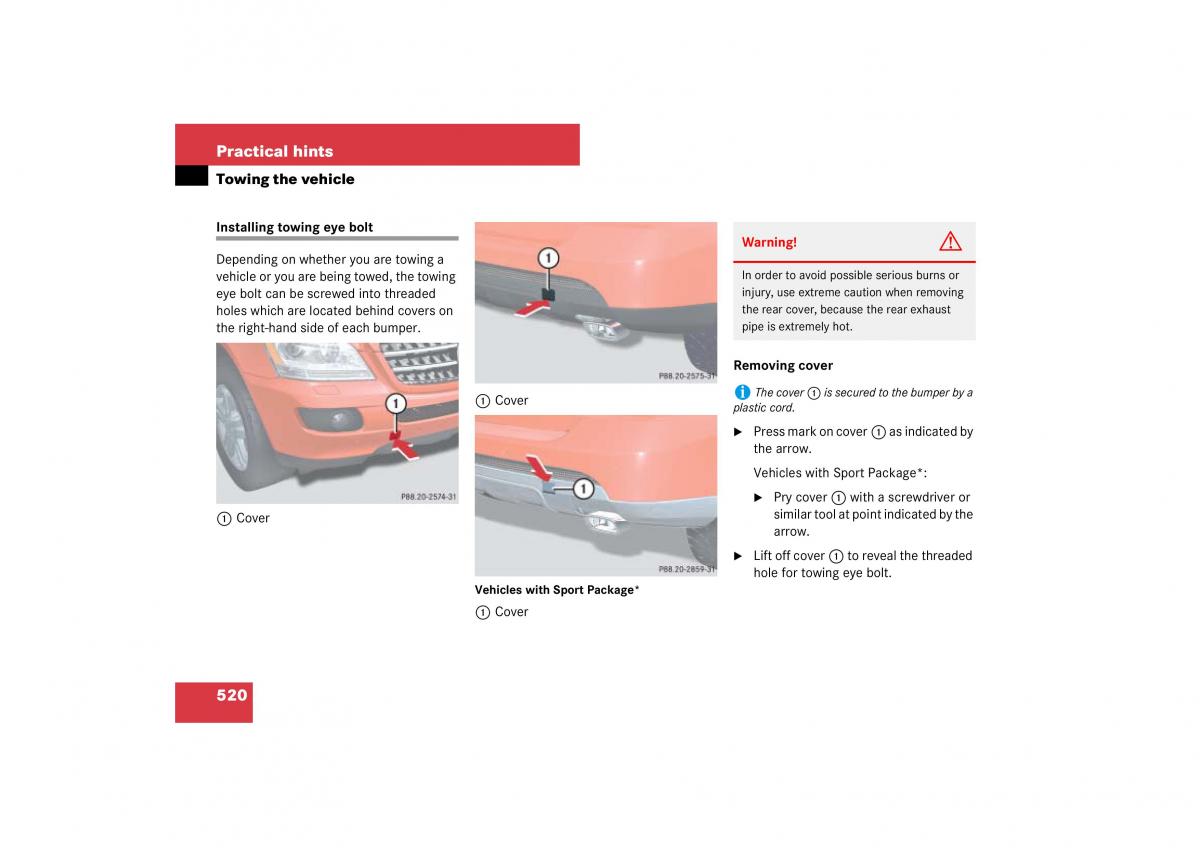 Mercedes Benz ML W164 owners manual / page 521